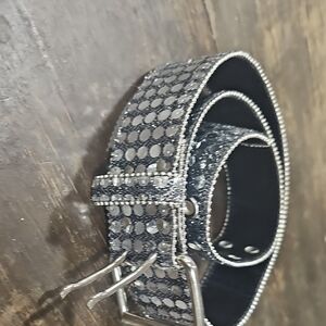 Just USA Black and Silver Studded Belt